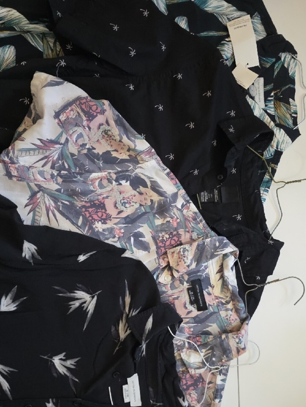 Cotton On Black Tropical and Floral Print Casual Button-Down Shirt